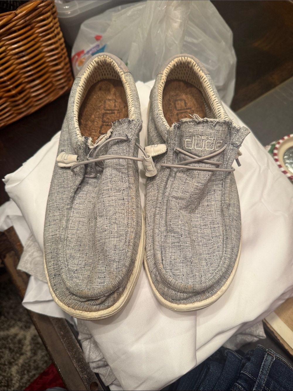 Hey Dude Light Gray Casual Slip-On Loafers